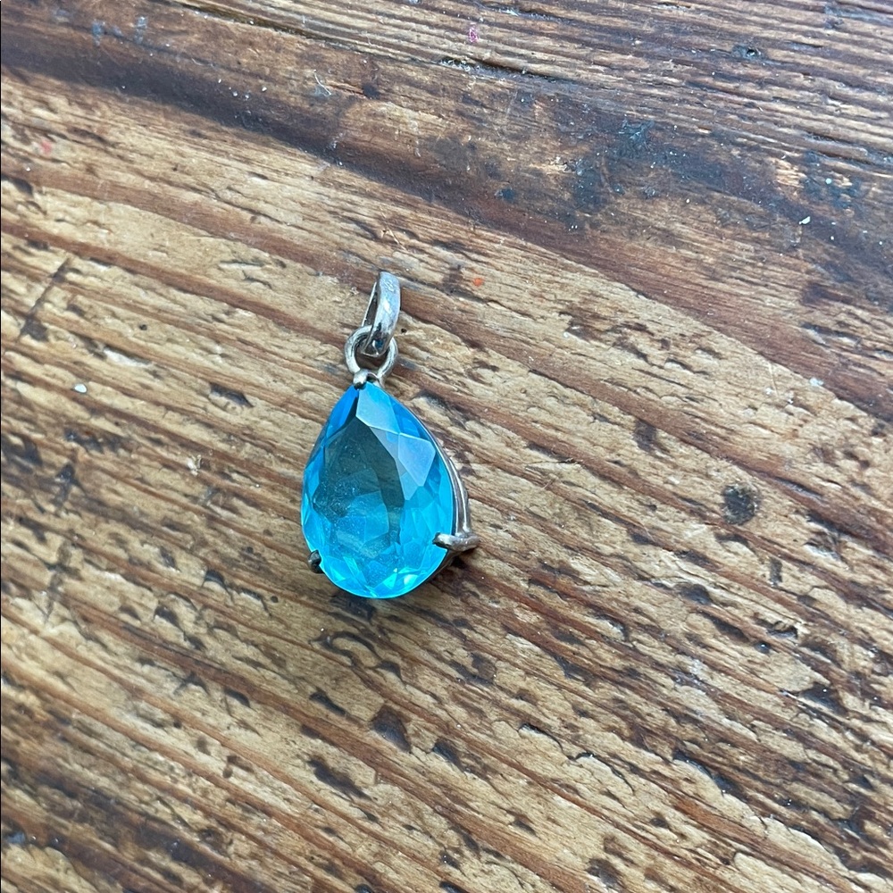 Source Unknown Aqua Teardrop Necklace
